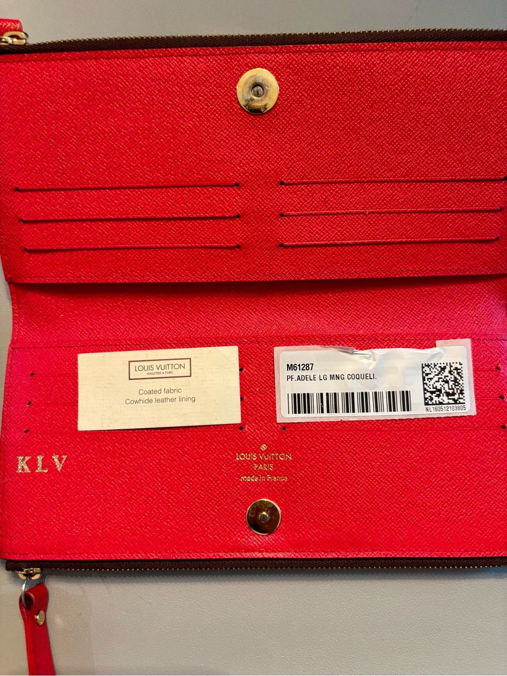 Louis Vuitton Adele Canvas Monogram Zip Wallet with Poppy Red Interior - Discont - Picture 11 of 11